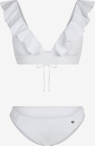 JETTE Triangle Bikini in White: front