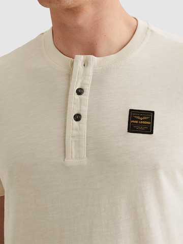 PME Legend Regular fit Button Up Shirt 'Henley T-shirt with badge' in White