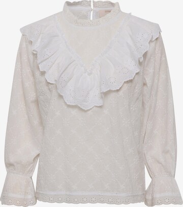 Cream Blouse in Wit: voorkant