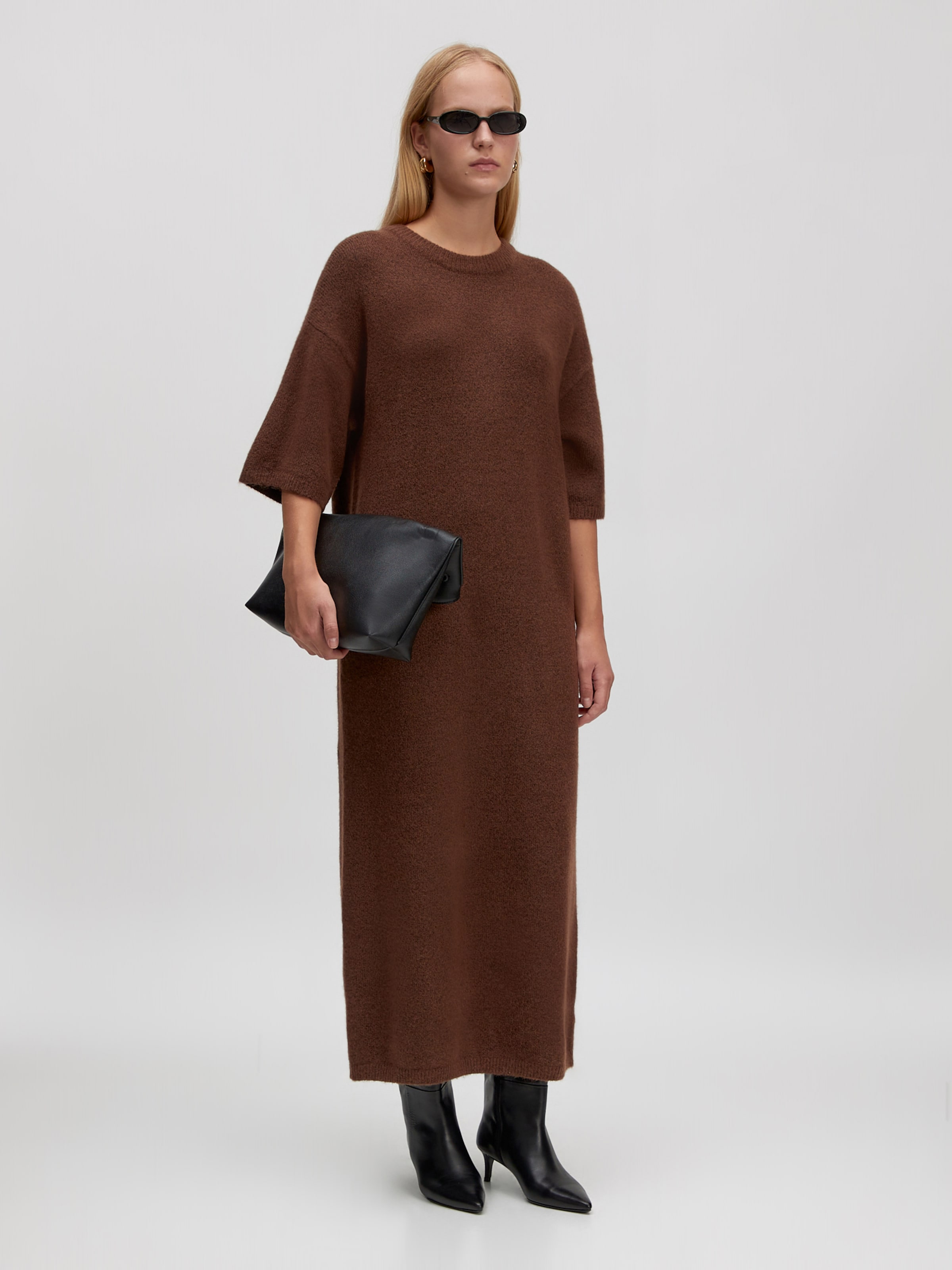 How To Style T Shirt Dress Cos Maxi Dress EDITED Knitted Dress 'Kenzie  Wool' In Brown