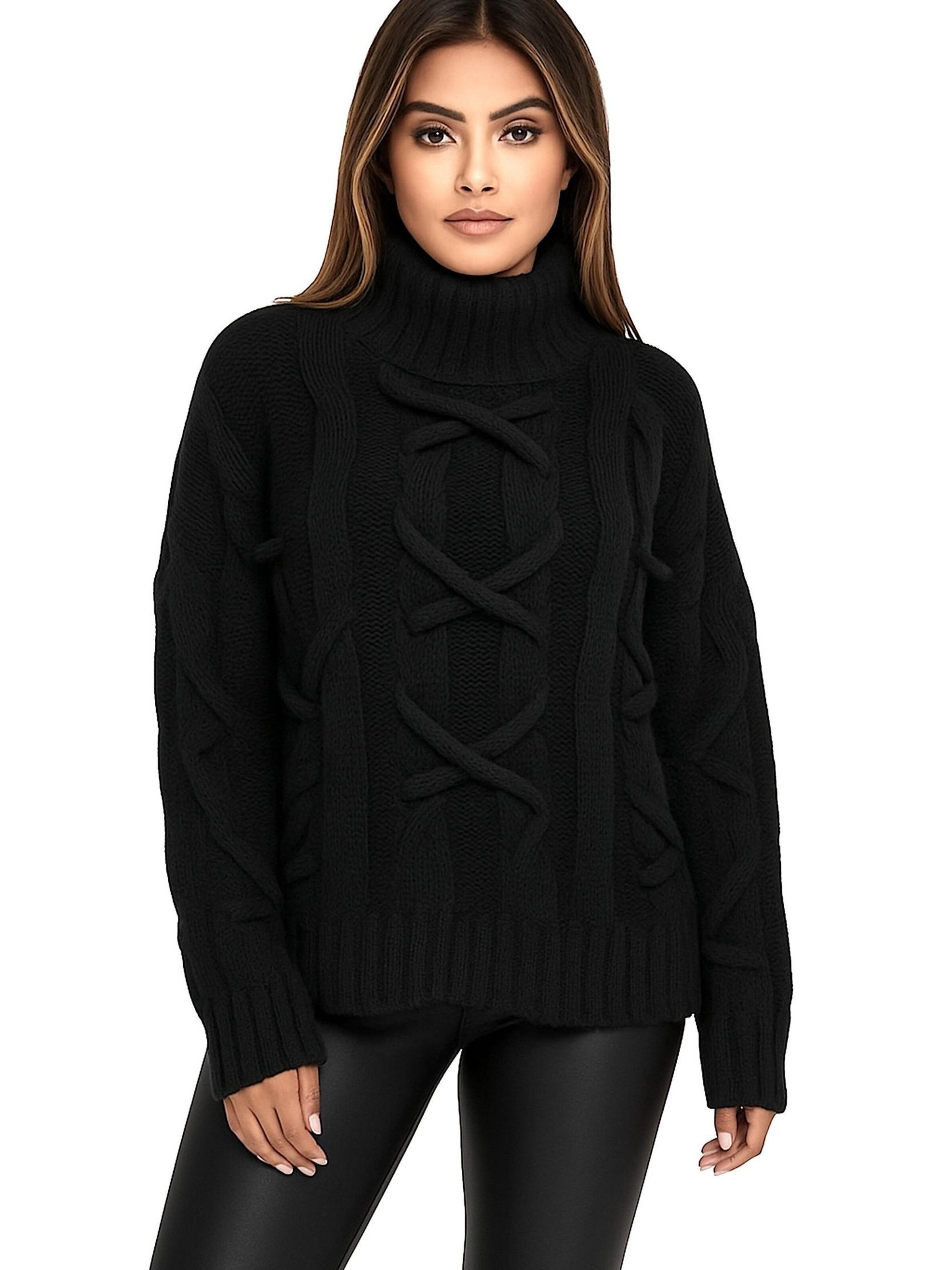 Worldclassca Strickjacke 'Strick Pullover mit Stehkragen'‌‌‌‌‌‌‌‌‌‌ in Schwarz