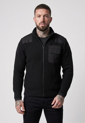 Brandit Strickjacke in Schwarz: Vorderseite