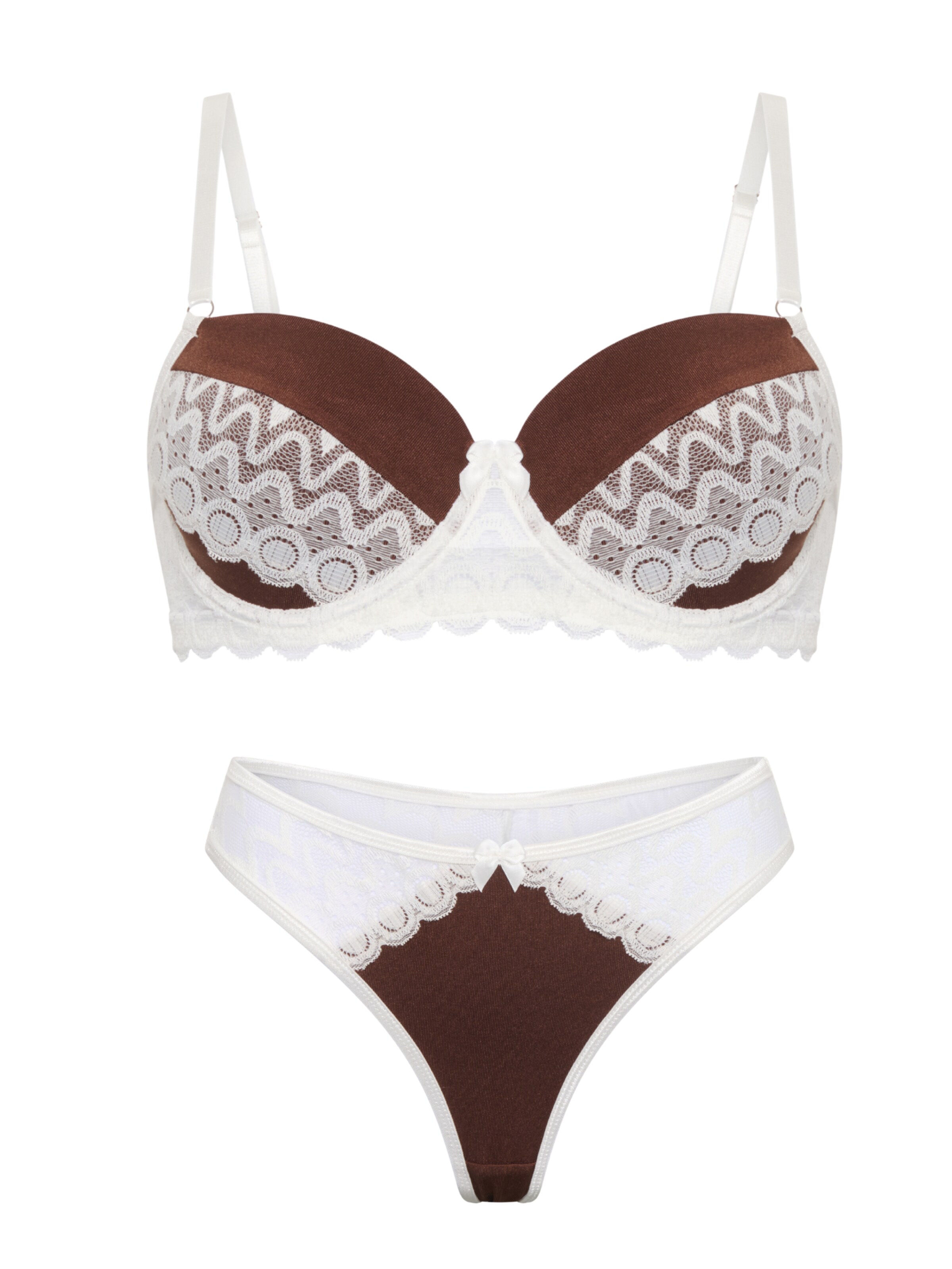 Orchibelle Push-up Wäsche-Sets‌‌‌‌‌‌‌‌‌ in Braun: Vorderseite