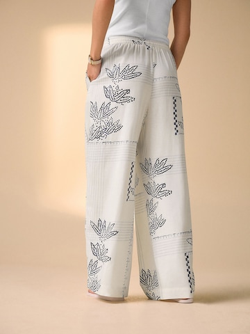 Wide Leg Pantalon Next en blanc