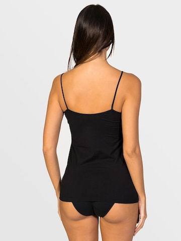 zd ZERO DEFECTS Undershirt 'Afrodita Lace straight neck spaghetti top' in Black