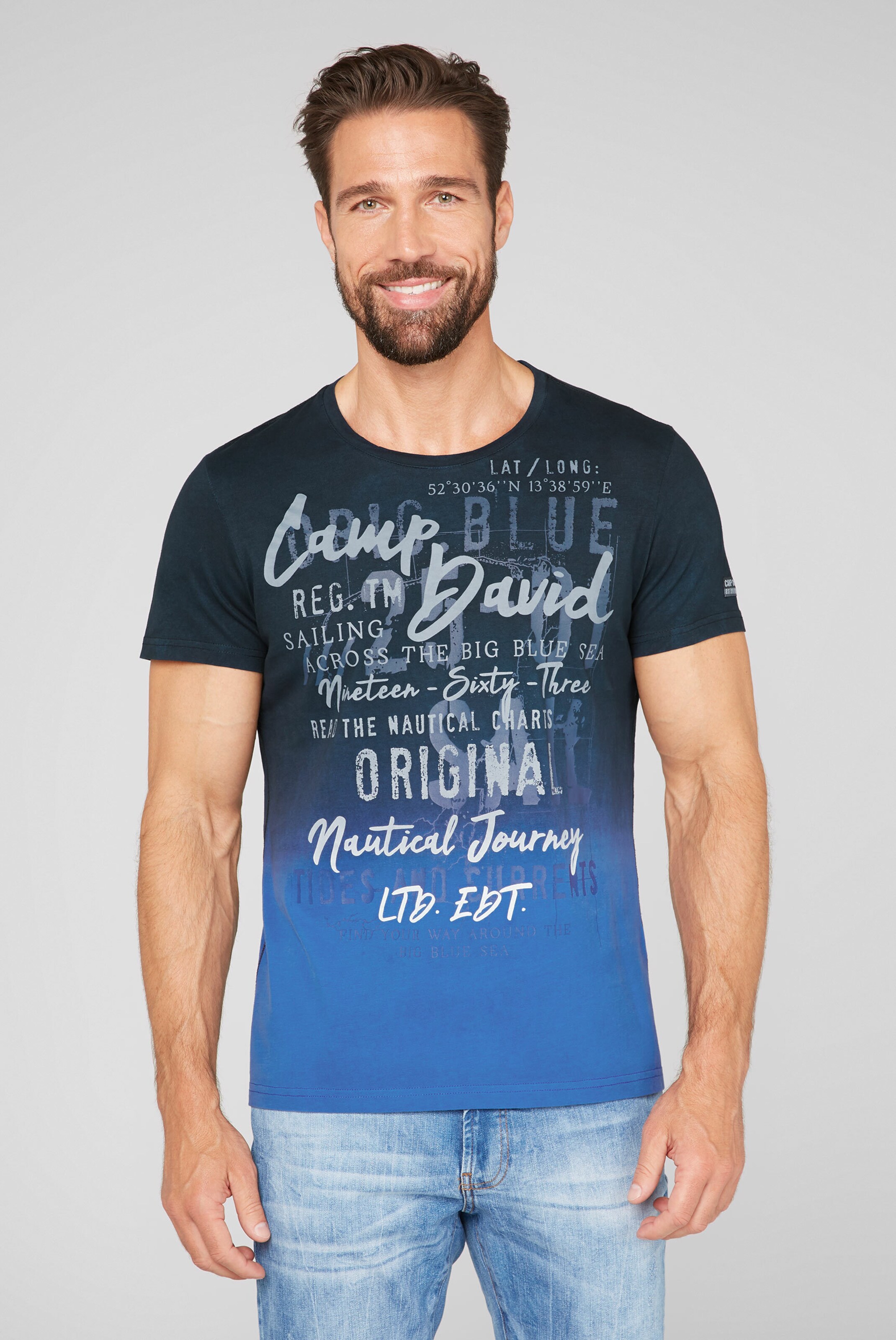 CAMP DAVID Shirt in Blue, Dark Blue