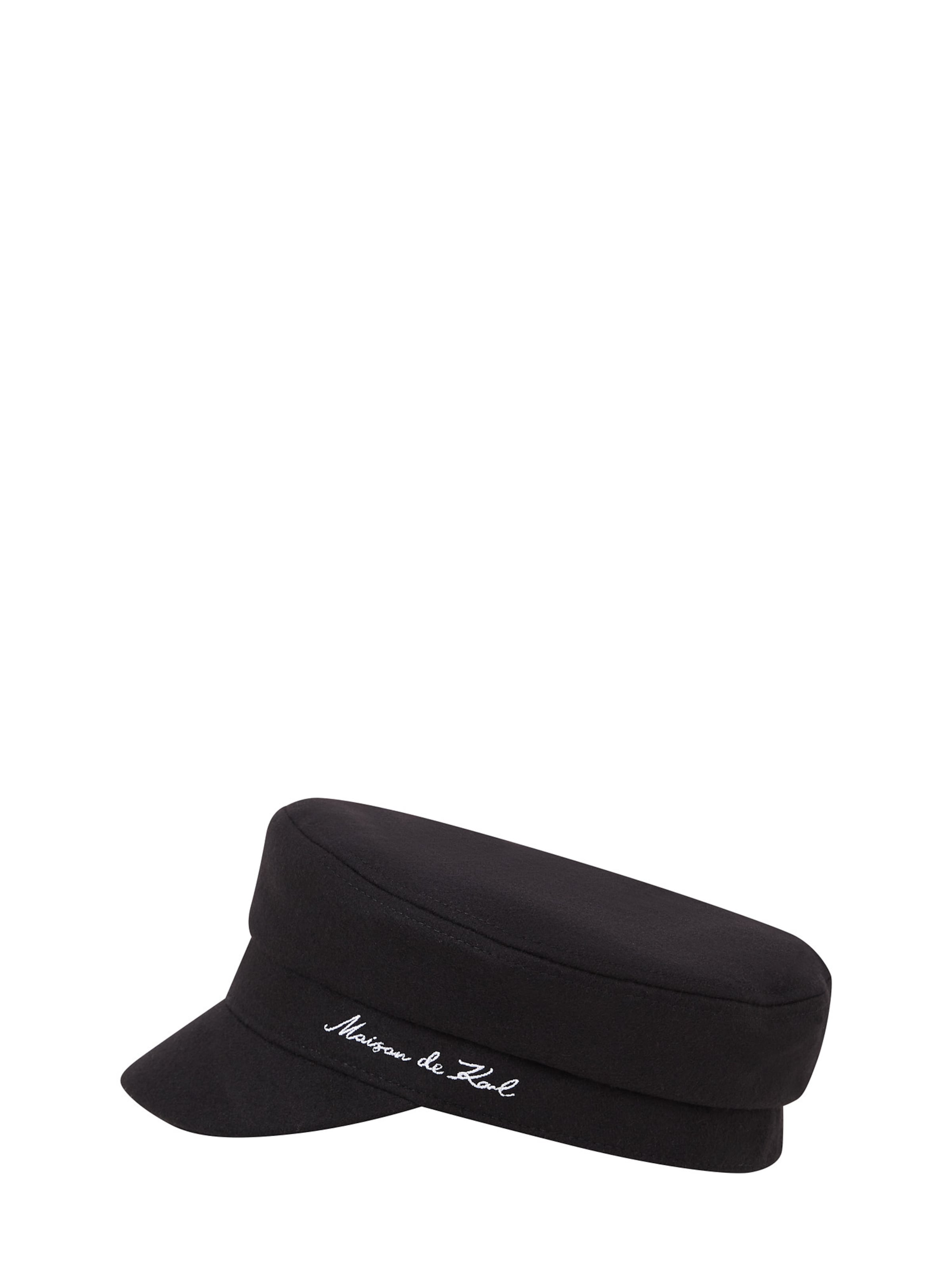 Karl Lagerfeld Muts &#x27;Maison de Karl&#x27; in Zwart: voorkant