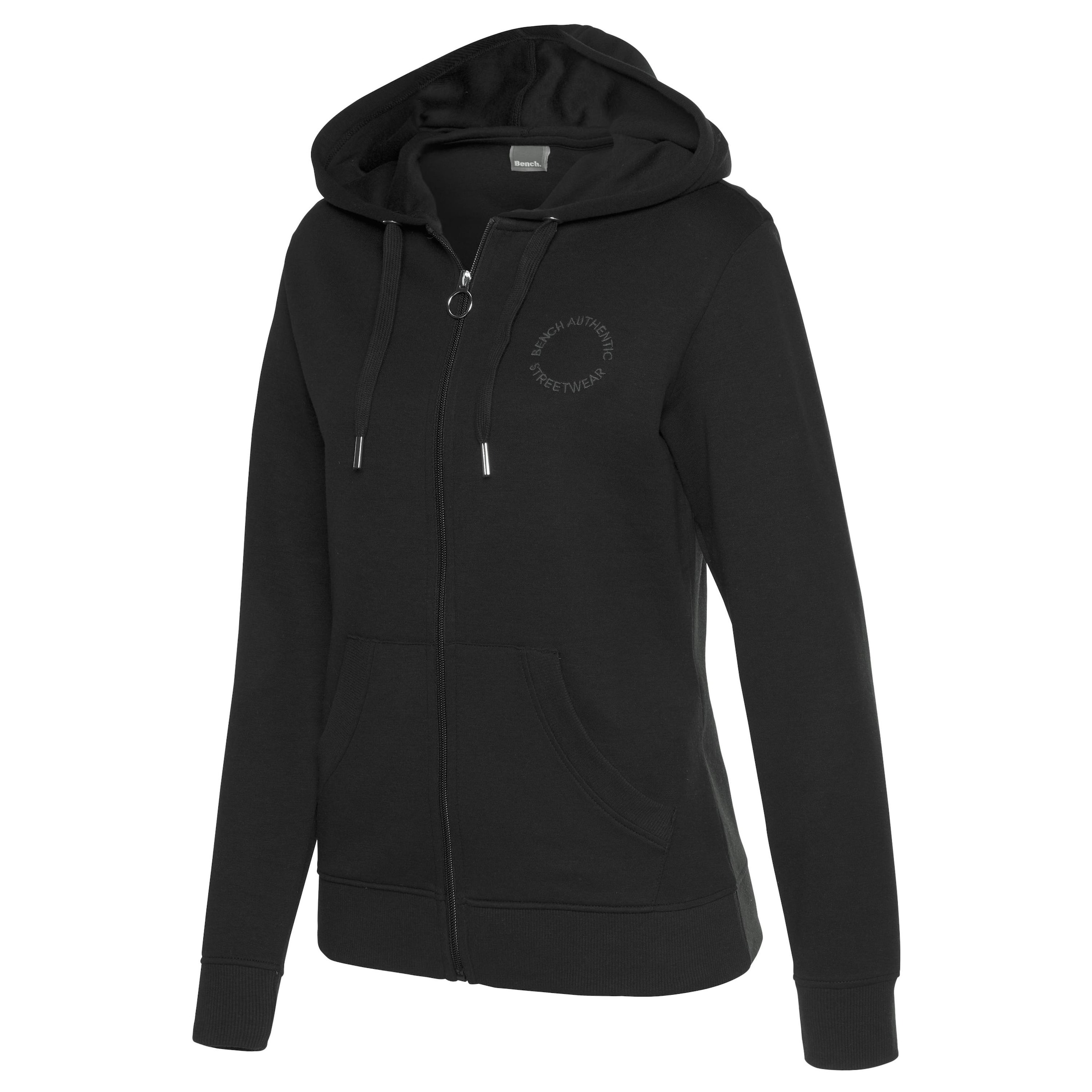BENCH Zip-Up Hoodie in Black