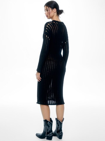 Pull&Bear Knit dress in Black