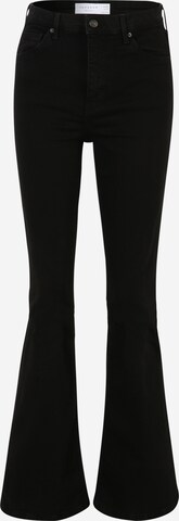 Topshop Tall - Flared Calças de ganga em preto: frente