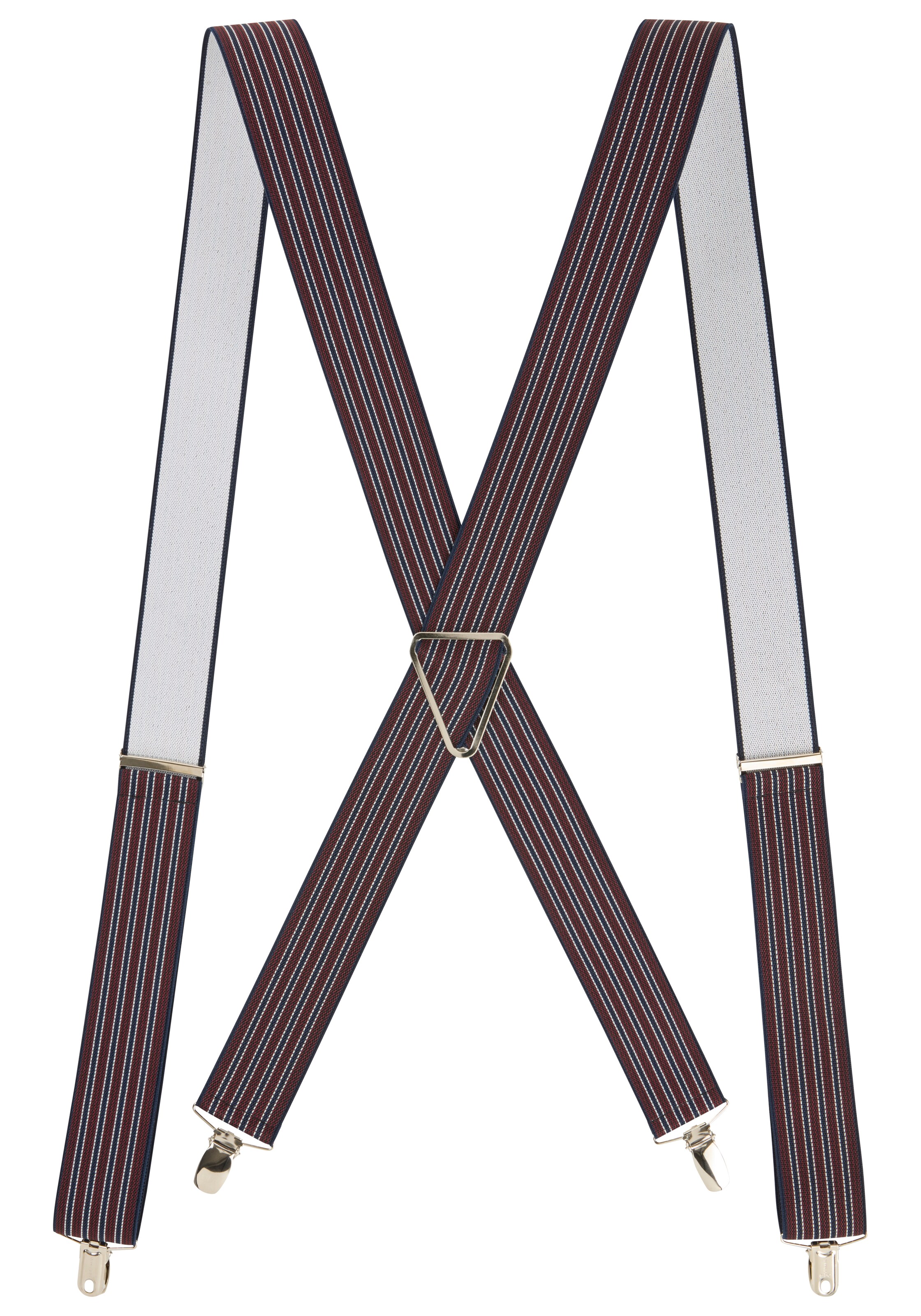 Man's World Suspenders in Bordeaux / White, Item view