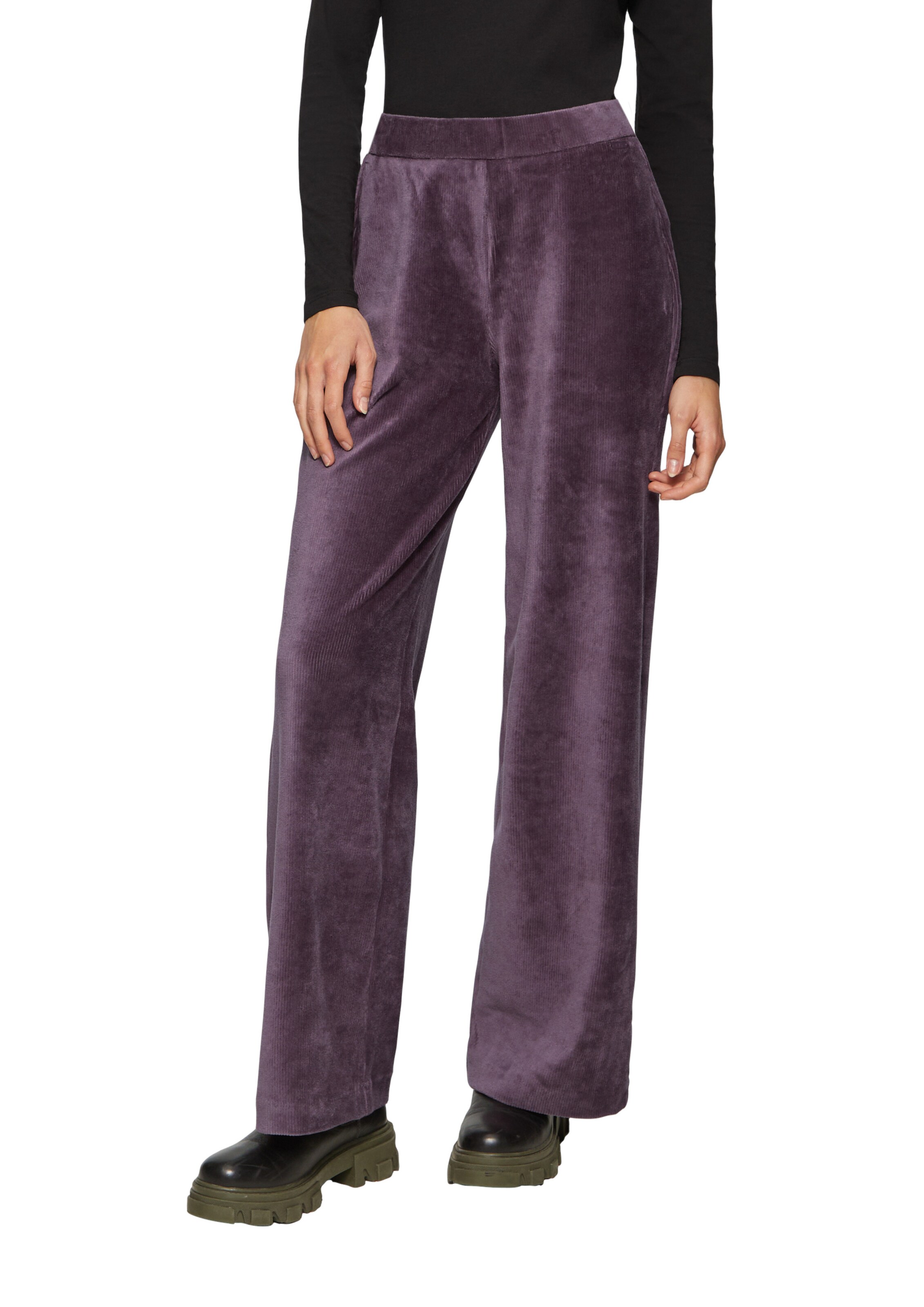 QS Wide Leg Hose in Lila: Vorderseite