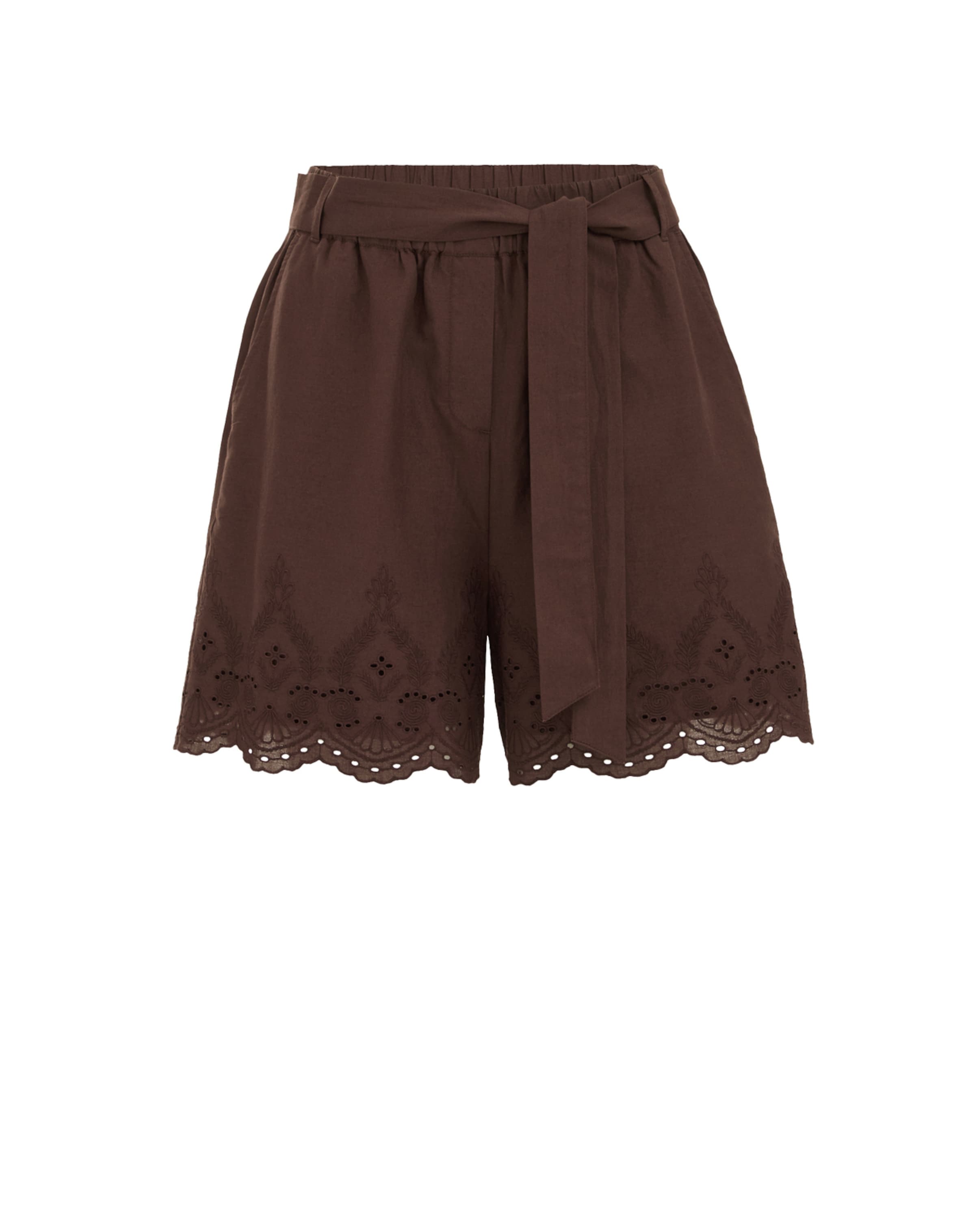 WE Fashion Loosefit Shorts in Braun: Vorderseite