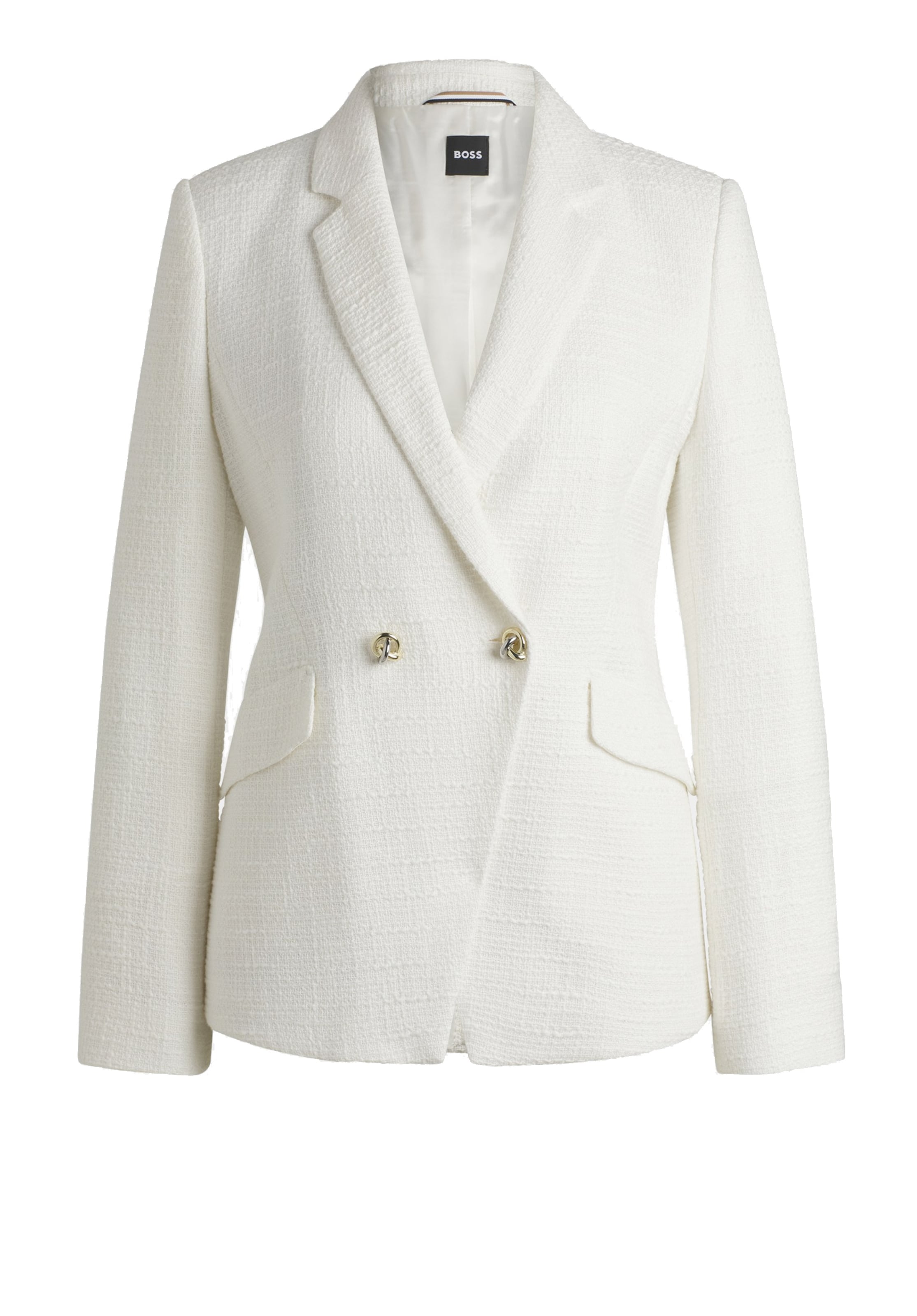 アウターその他 BOSS Woman Blazer White 50538626 118 Elegant White Blazers for Women by HUGO BOSS