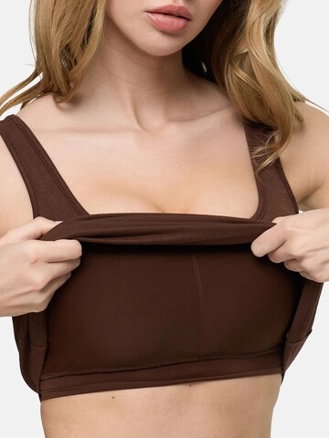 Haut 'Cotton Tank with Built-In Wireless Bra' cfab en marron