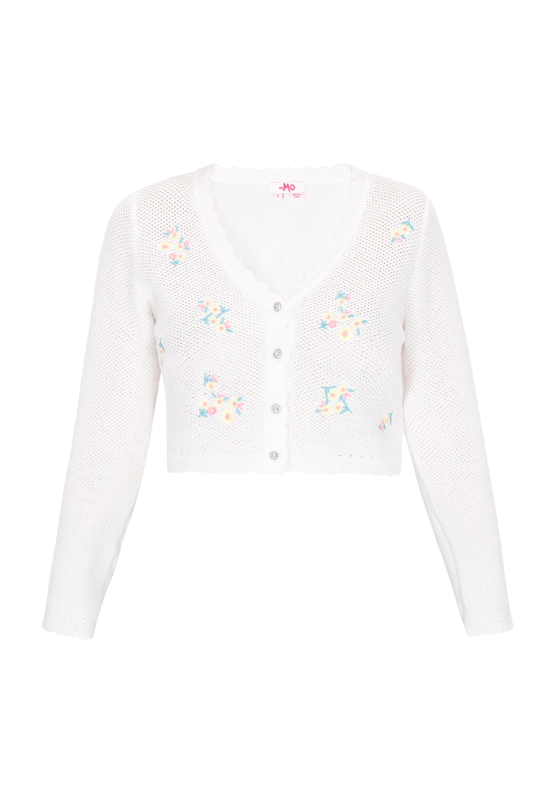 MYMO Gebreid vest 'Comfy' in Wit: voorkant