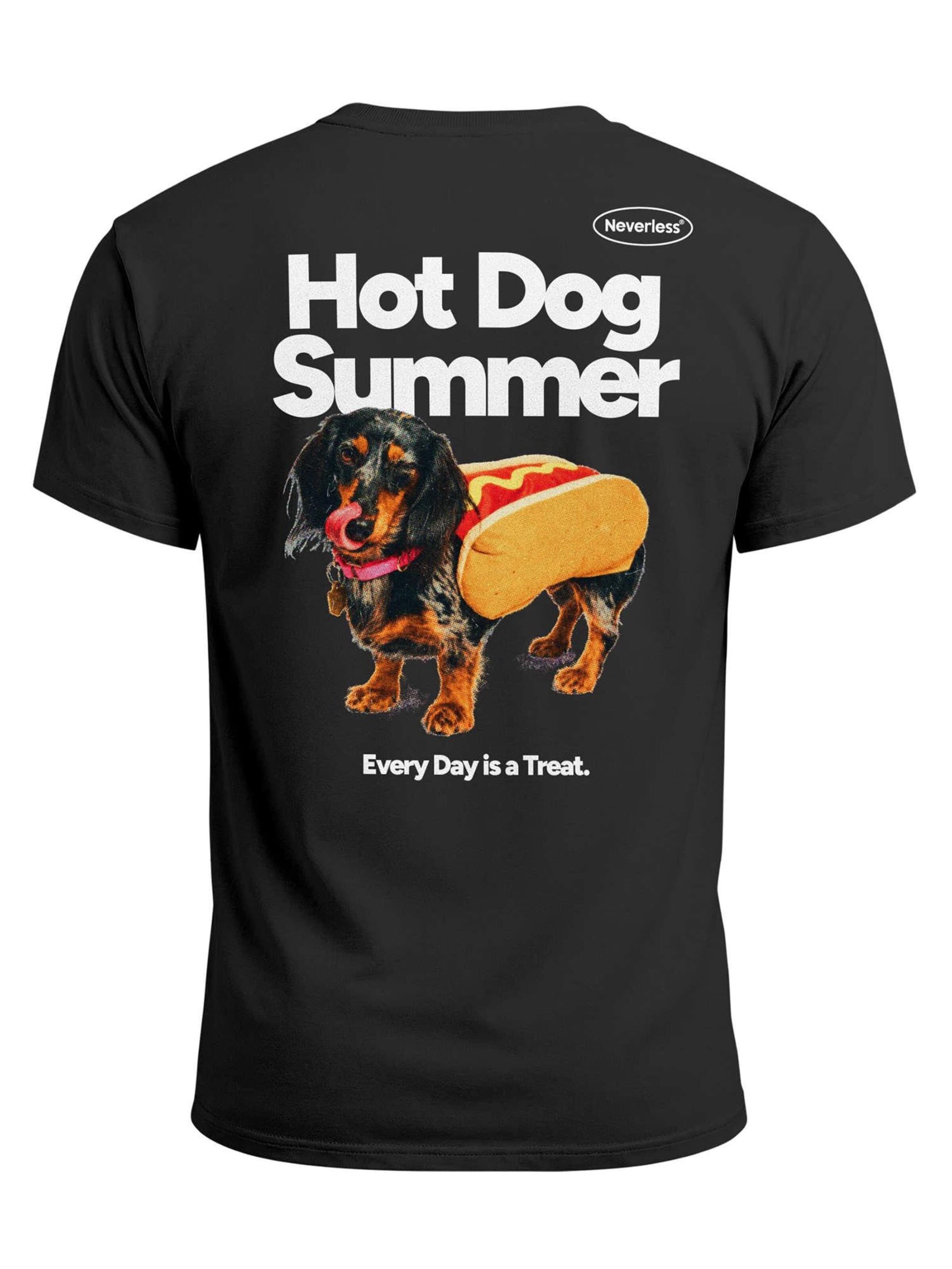Neverless Shirt 'Hot Dog Summer' in Black: front
