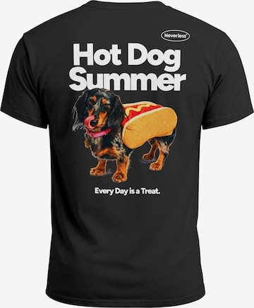 Neverless Shirt 'Hot Dog Summer' in Black: front