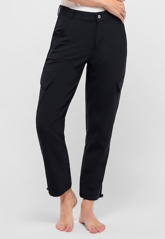Angels Tapered Cargo Pants in Black: front
