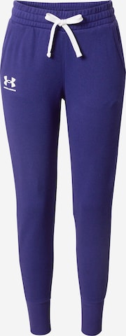 UNDER ARMOUR Tapered Sports trousers 'Rival' in Blue: front