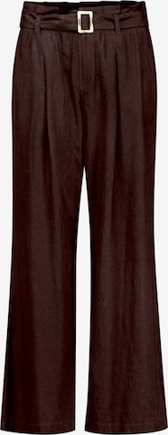 Cartoon Loosefit Casual-Hose mit Bundfalten in Braun: Vorderseite
