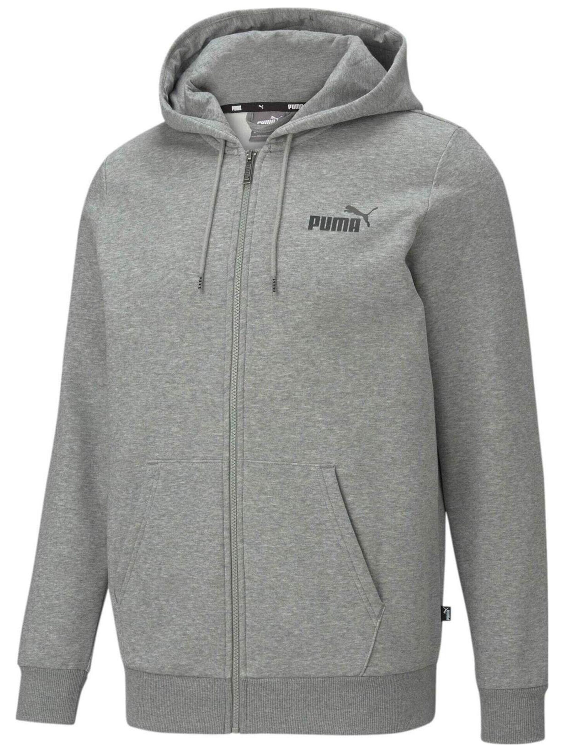Giacca di felpa 'Puma Essentials Full-Zip Logo' di PUMA in grigio