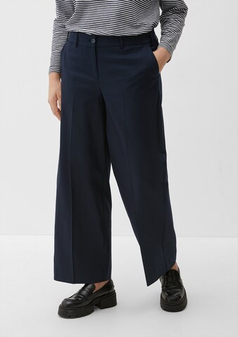 TRIANGLE Regular Pleated Pants in Blue: front