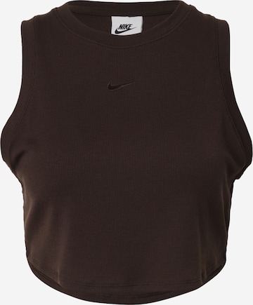 Nike SportswearTop 'ESSNTL' - smeđa boja: prednji dio