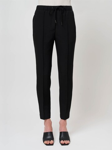 BRUUNS BAZAAR Tapered Trousers with creases 'RubySus Livia' in Black: front