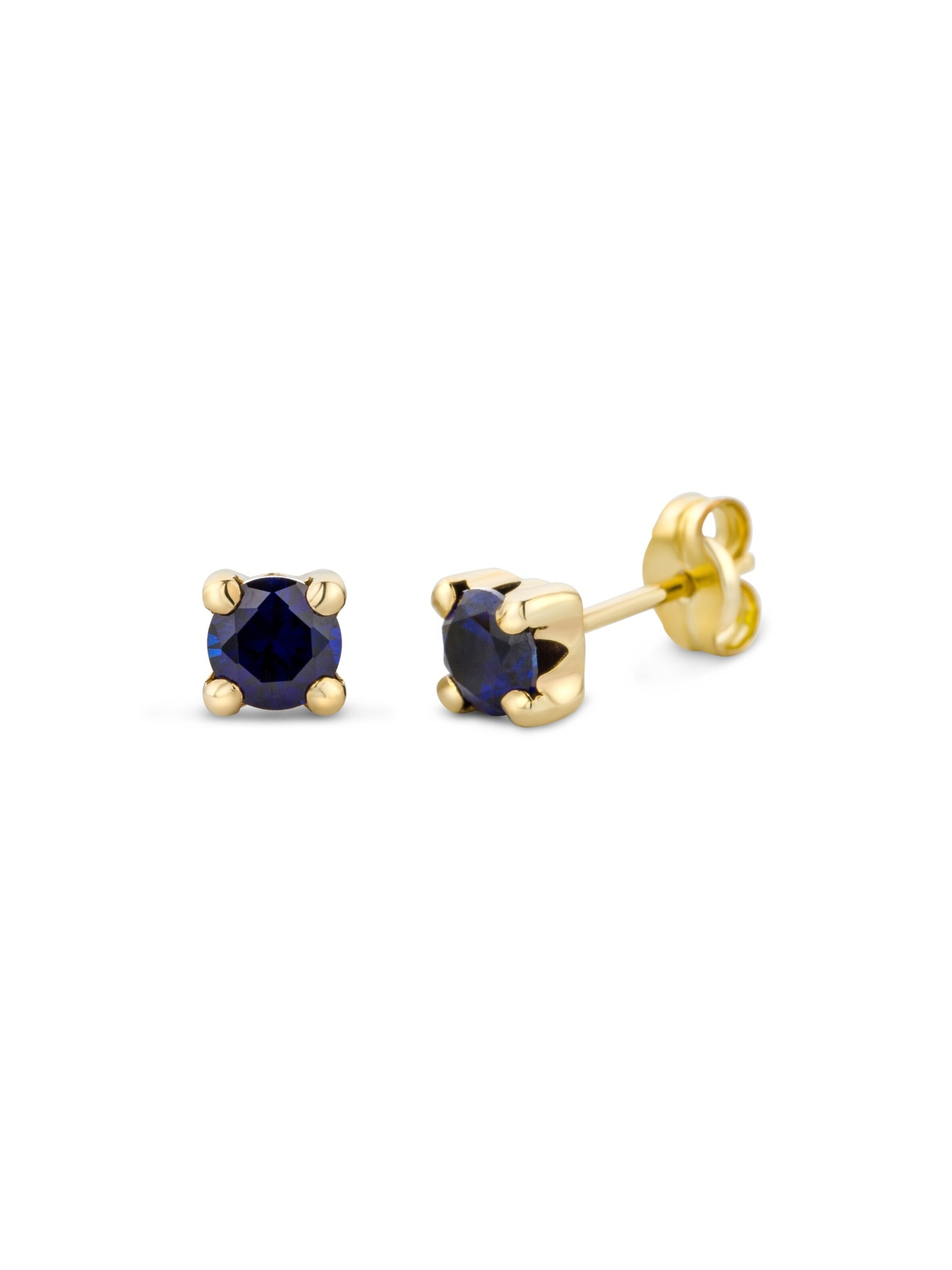 DIAMANT LETERNEL - Pendientes 'Ohrringe aus 375 Gelbgold mit Saphir' en oro: frente