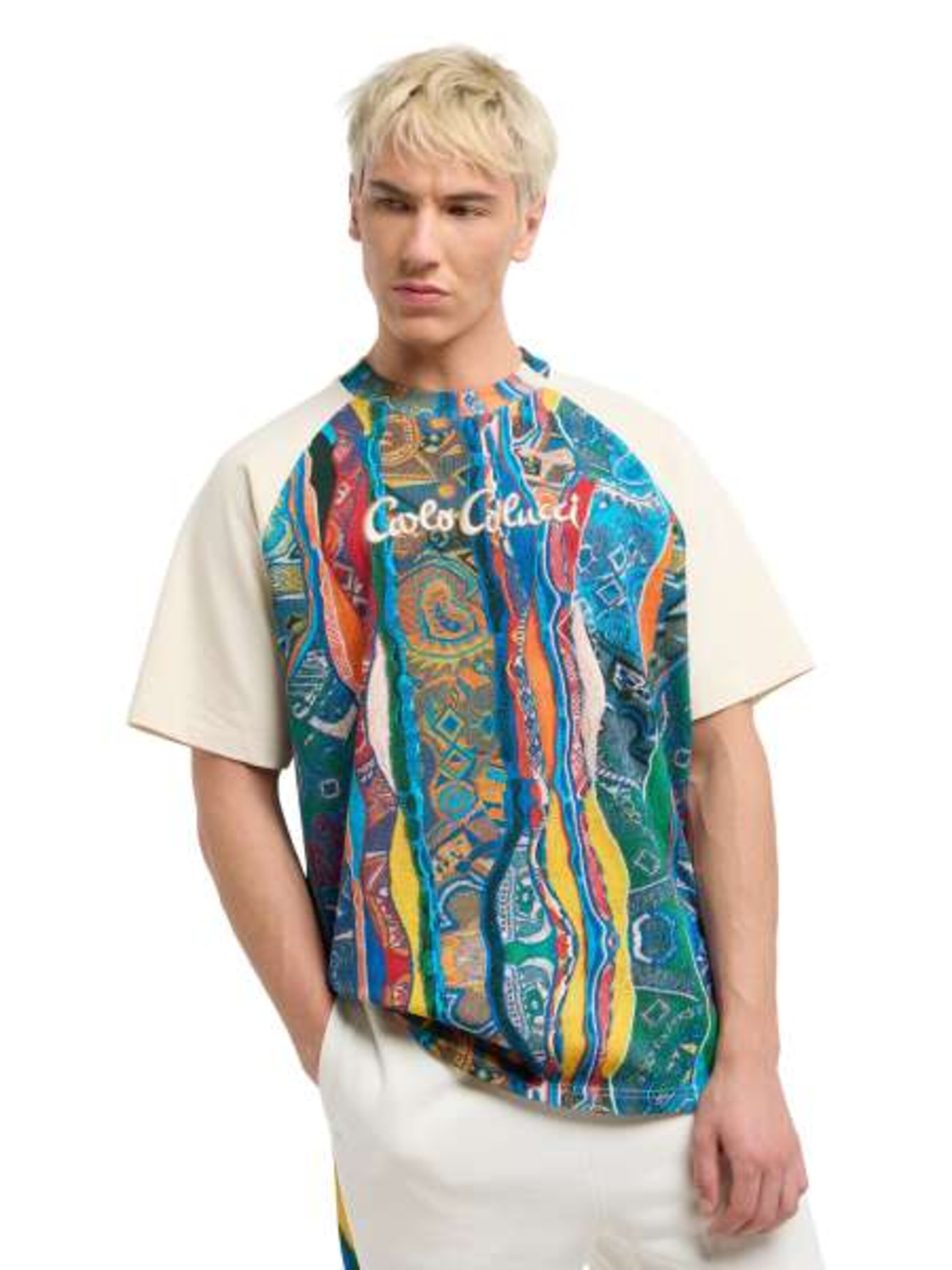 T-Shirt 'Eschfaller' Carlo Colucci en blanc : devant