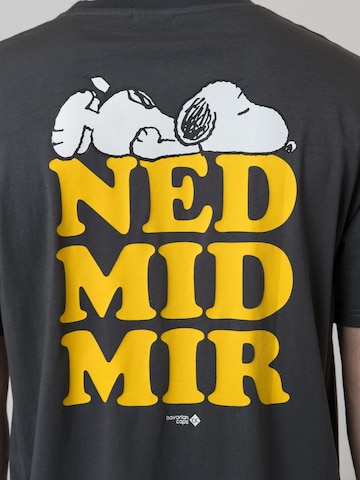 Bavarian Caps Shirt 'Peanuts: Ned mit mir' in Grey