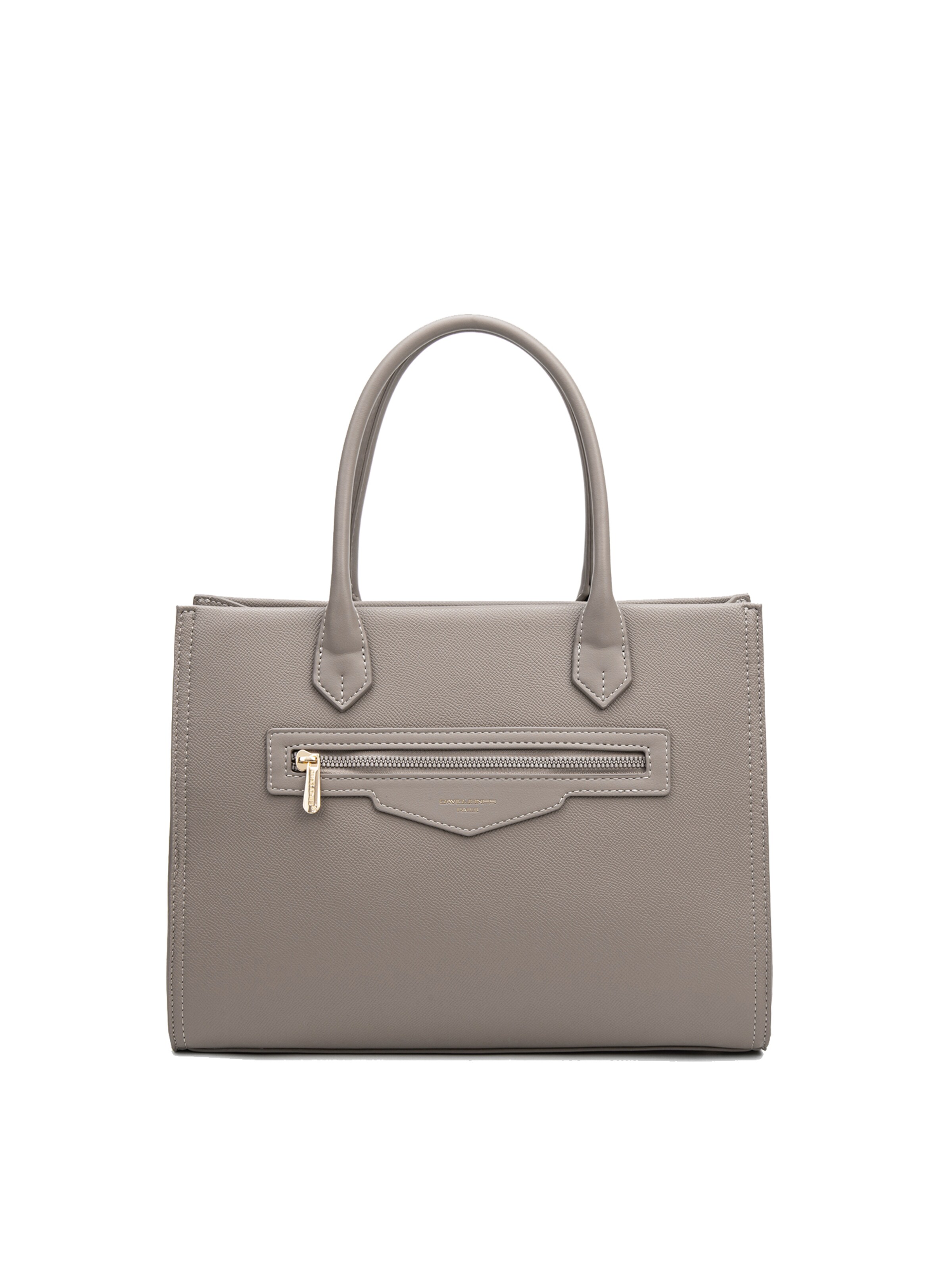 Borsa a mano 'Borsa a Mano Donna Vegan Leather con Zip e Tracolla Rimovibile - David Jones' di David Jones in grigio: frontale