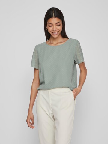 VILA - Blusa 'Dobby' em verde: frente