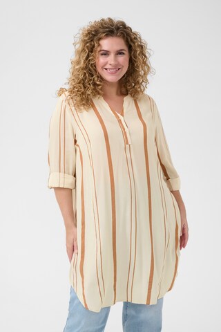 KAFFE CURVE Blusekjole 'Milana' i beige: forside