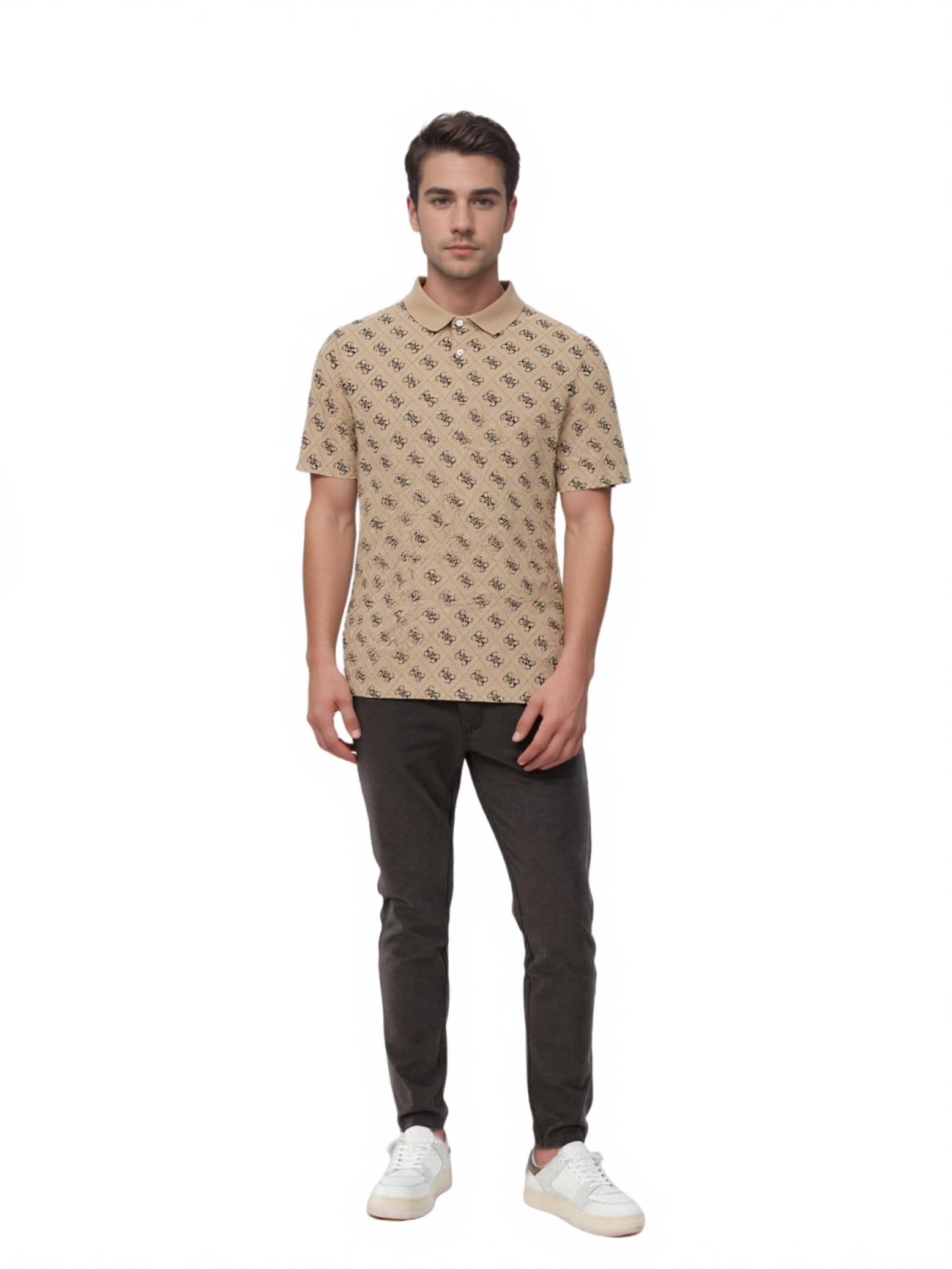 GUESS Shirt 'All Over 4G' in Purple