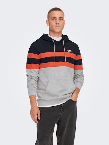 Only & Sons Sweatshirt 'Jacob' in Grey: front
