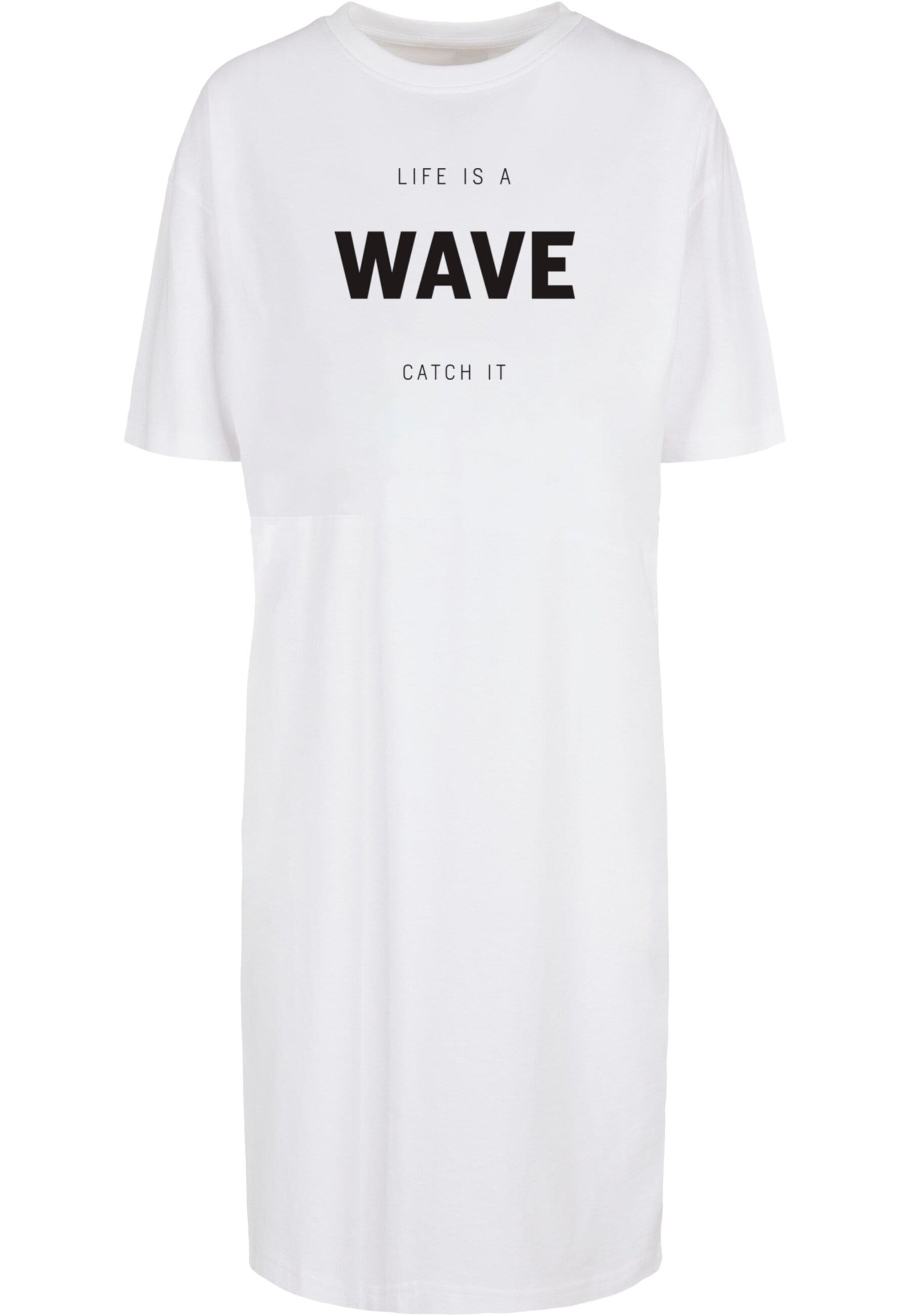 Merchcode Kleid 'Summer - Life is a wave' in Weiß: Vorderseite