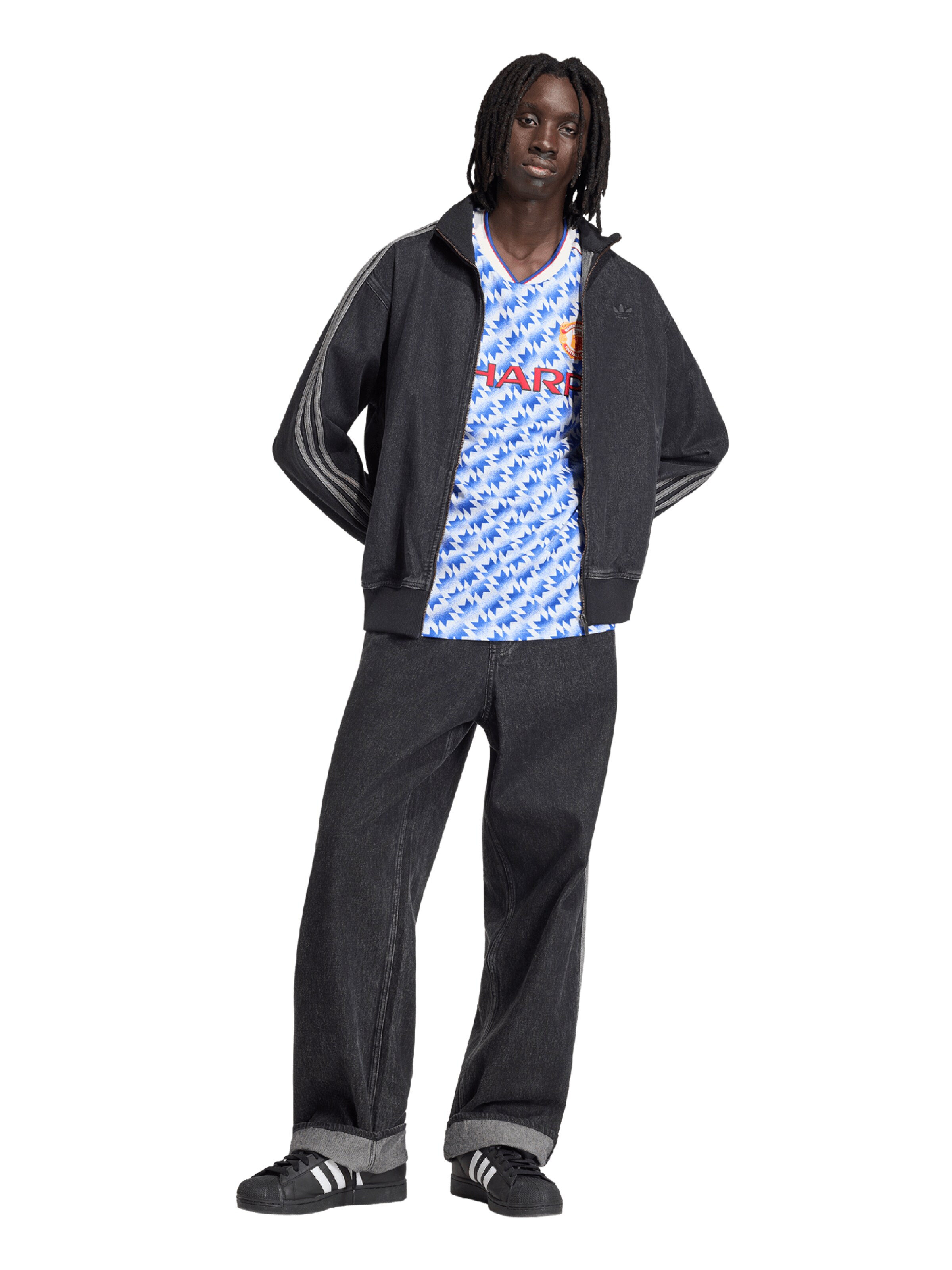 mėlyna ADIDAS PERFORMANCE Sportiniai marškinėliai 'MUFC A JSY 90'