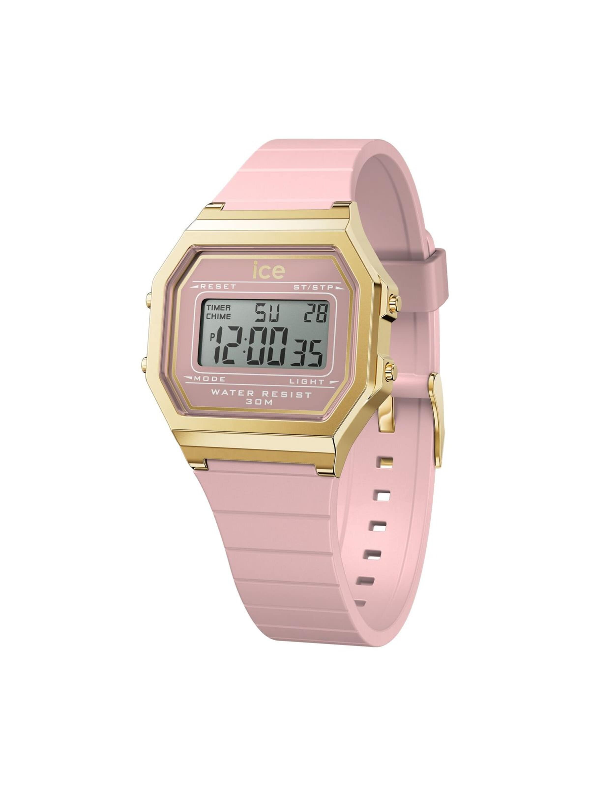 Montre digitale 'Ice-Watch - Electronic watch ICE digit retro - Quartz watch movement - Watch case width: 32 mm' Ice-Watch en rose : devant