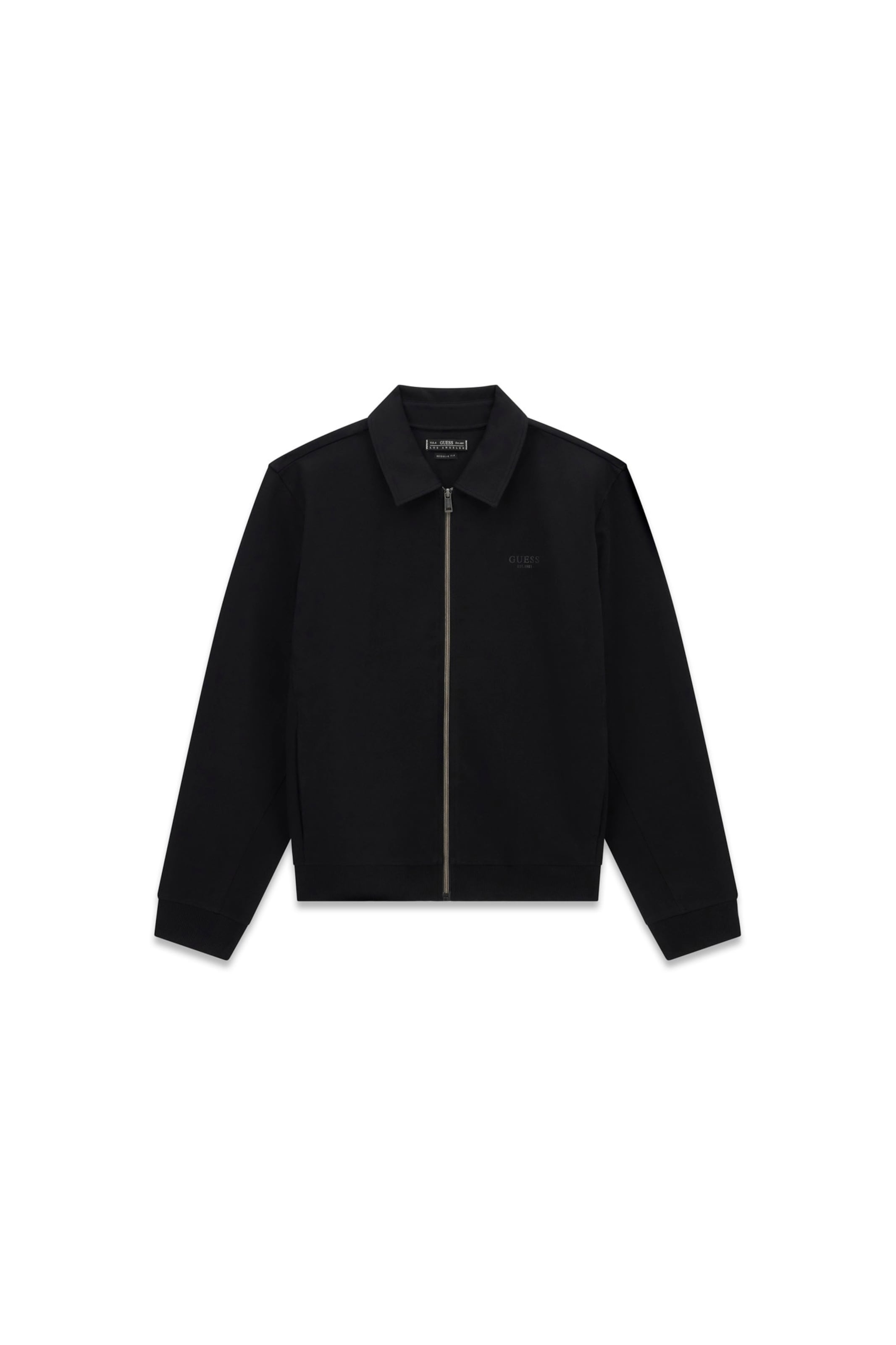 GUESS - Sudadera con cremallera en negro: frente