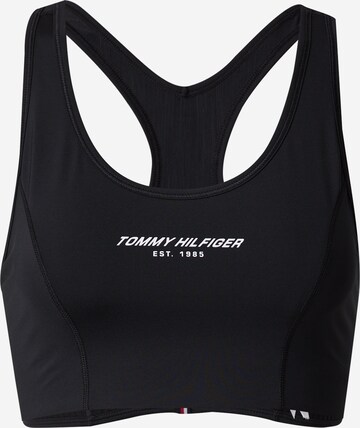 TOMMY HILFIGER Bustier Sport bh in Zwart: voorkant