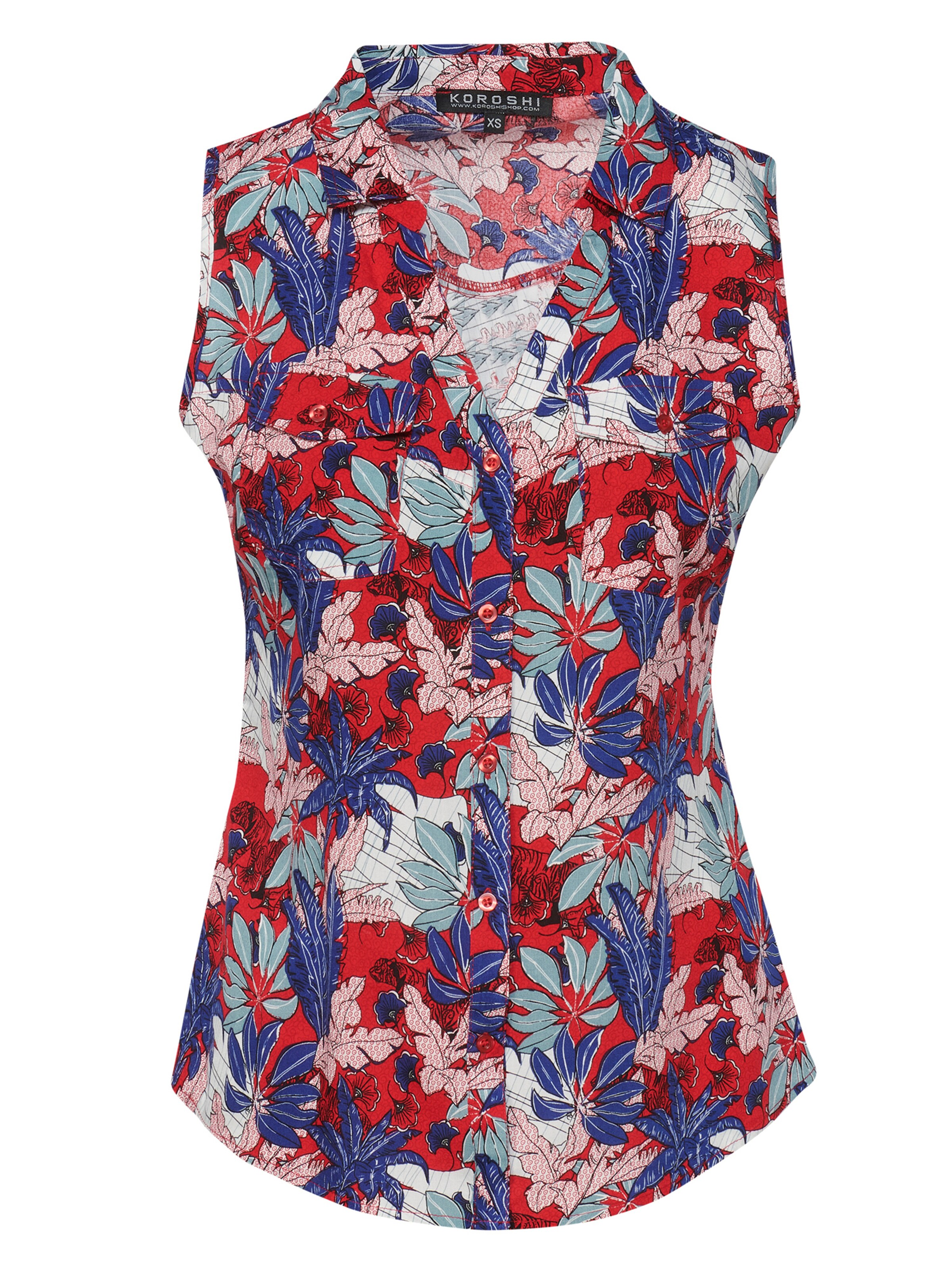 KOROSHI Blouse in Red: front