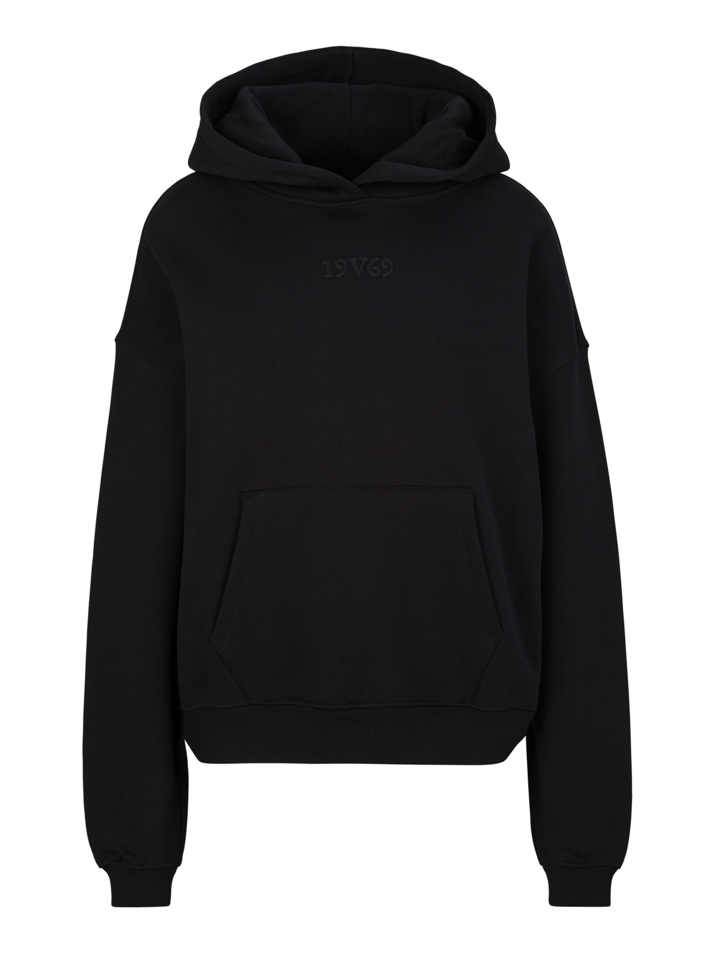 19V69 ITALIA Sweatshirt 'Cleo Street' in Zwart: voorkant