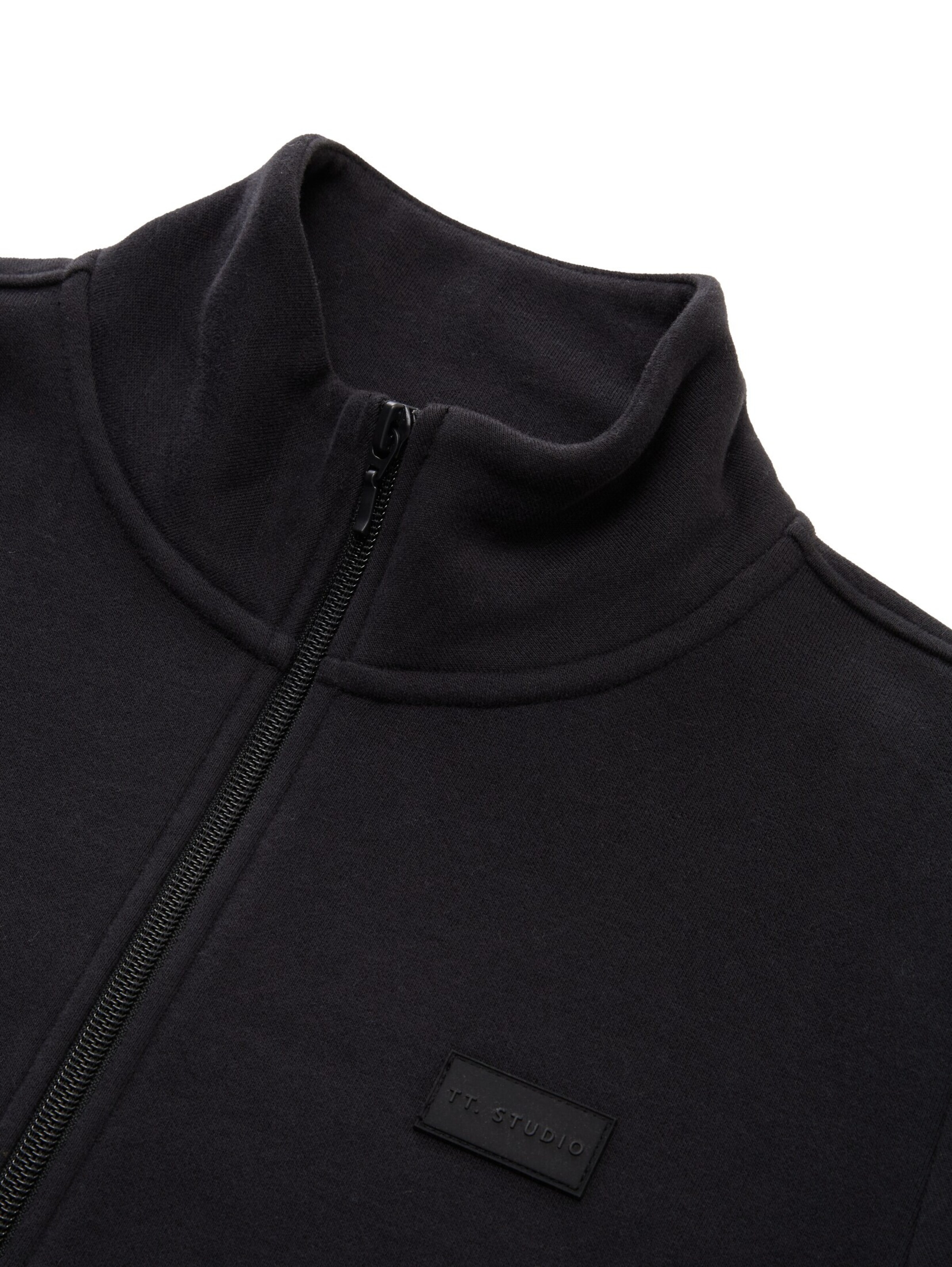 TOM TAILOR Sweat jacket in Black