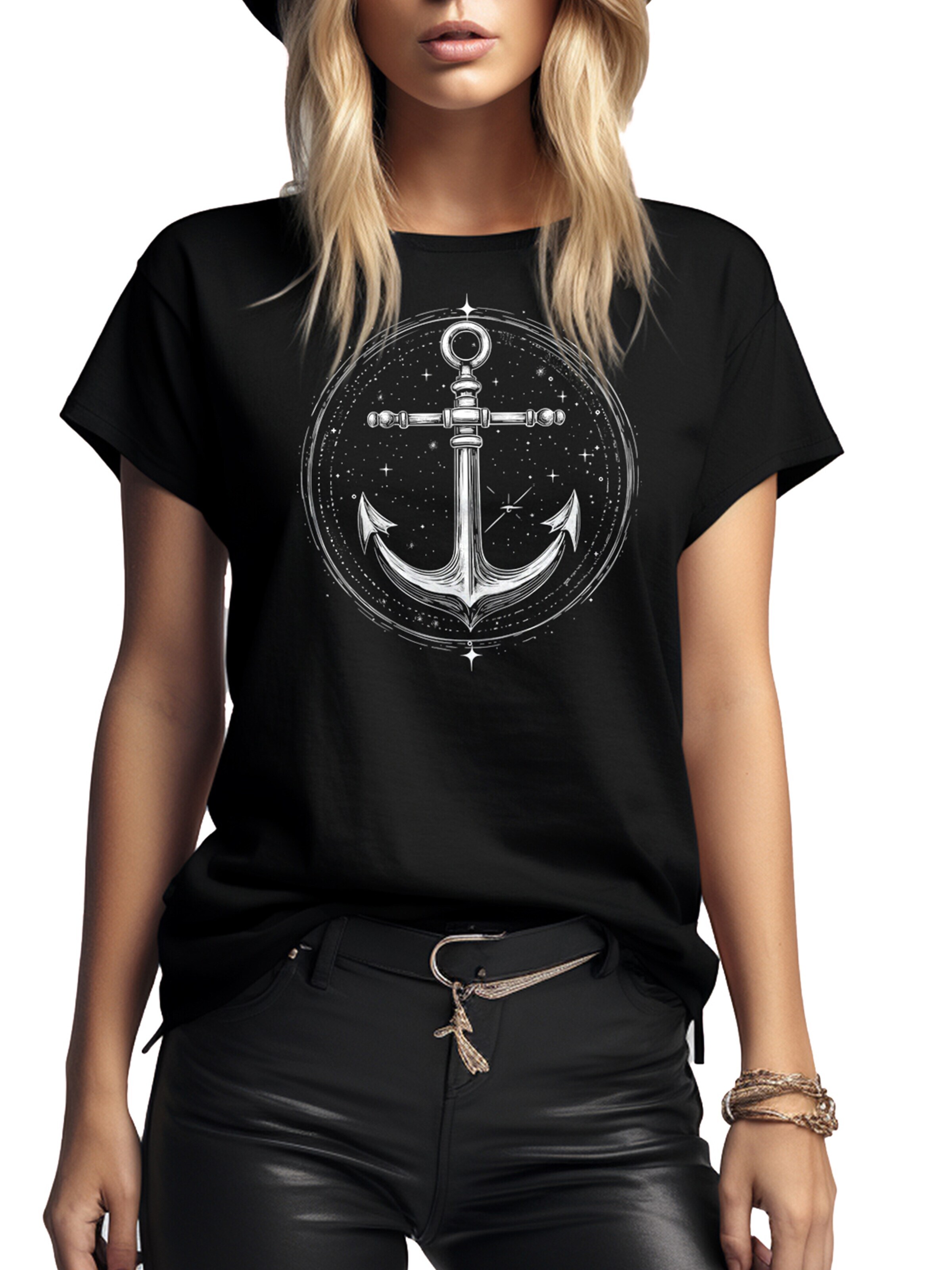 MAKAYA Shirt 'Space Anchor' in Black