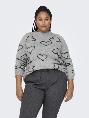 ONLY Carmakoma Sweater 'HAPPIE ' in Grey: front