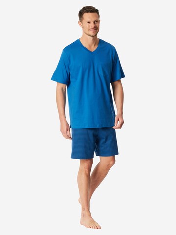 SCHIESSER Pyjama kurz 'Comfort Essentials'‌‌‌‌‌‌‌ in Blau