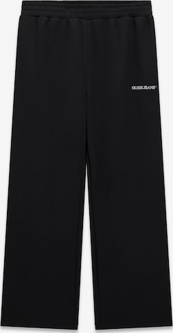 GUESS JEANS Wide Leg Housut 'SCUBA' värissä musta: etupuoli