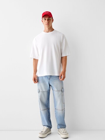 Bershka Loose fit Cargo jeans in Blue